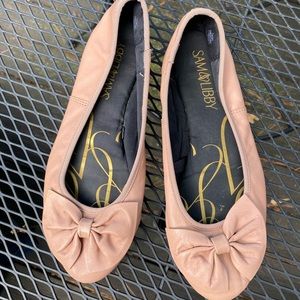 Sam & Libby Leather Bow Flats size 6.5